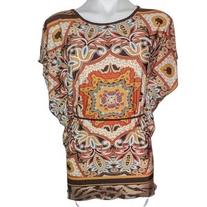 Avital brand y2k style stretchy doleman sleeve blouse sz LG